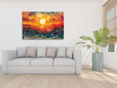 Abstract canvas painting wall décor Minimalist Floral landscape colorful